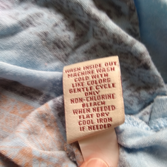 Mudd Short-Sleeve Cold Shoulder T-Shirt Scoop-neck Blue Orange Medium - Picture 6 of 7